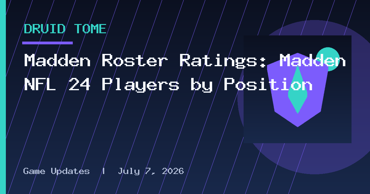 Madden Roster Ratings: Madden NFL 24 Players by Position