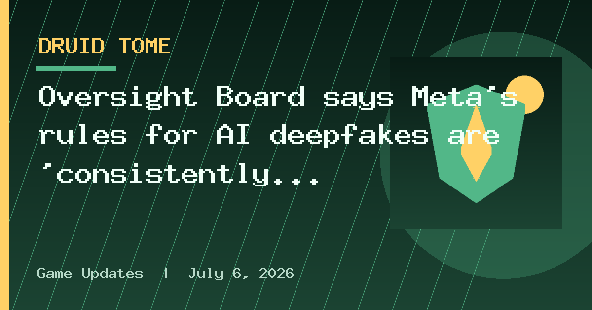 Oversight Board says Meta's rules for AI deepfakes are 'consistently