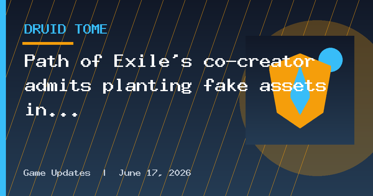 Path of Exile’s co-creator admits planting fake assets in game just to troll