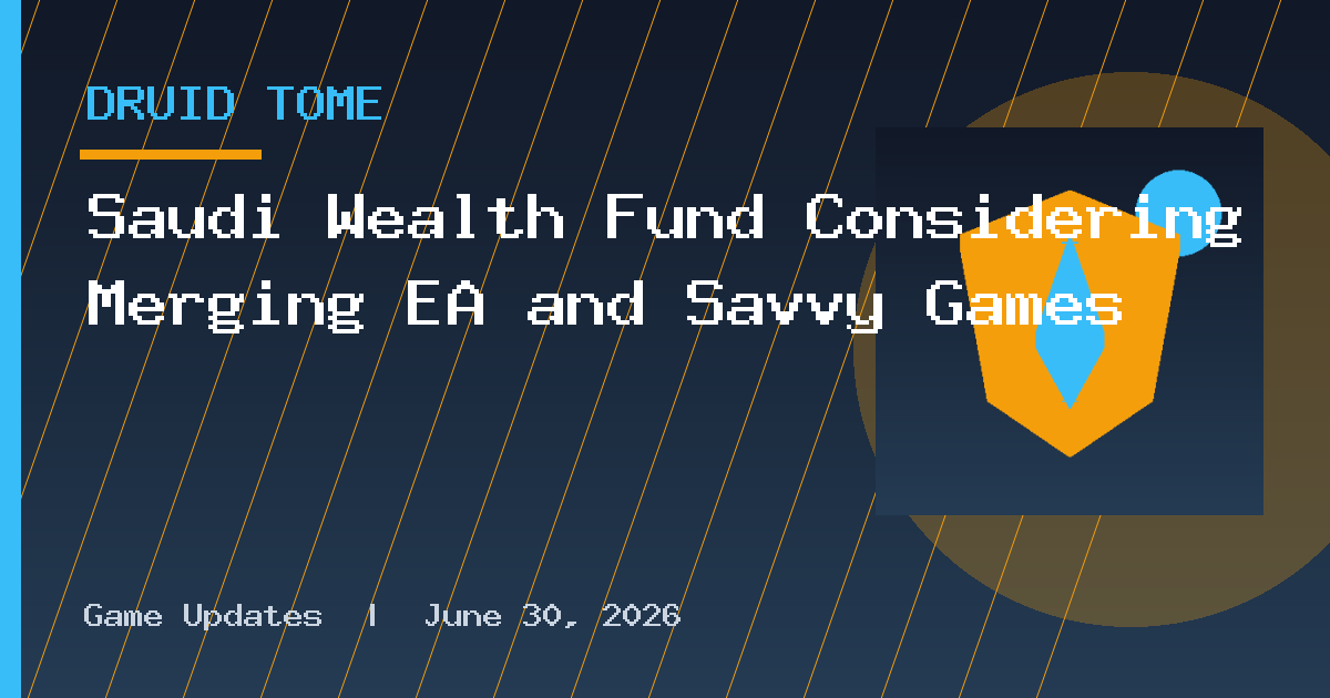 Saudi Wealth Fund Considering Merging EA and Savvy Games